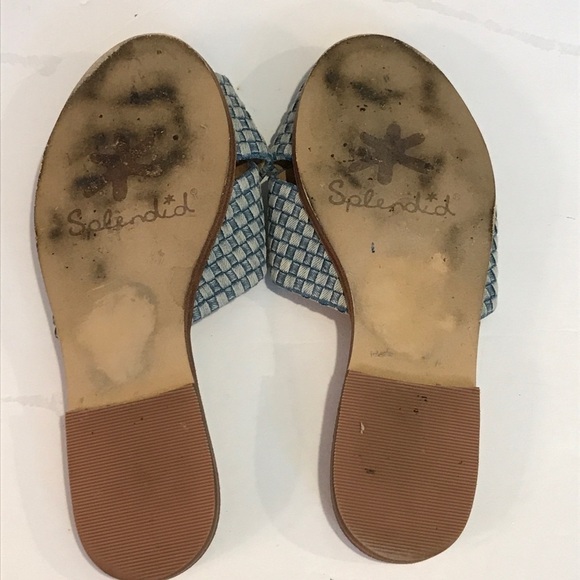 Splendid Baron Cross Slide Sandals Denim Blue - Picture 3 of 4